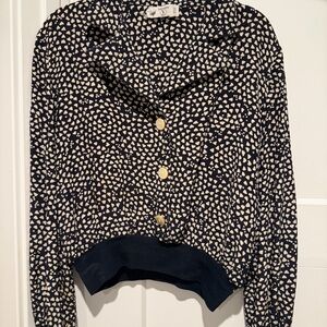 Valentino Heart Motif Fabric in Black and Cream